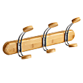 Safco® Bamboo Wall Coat Rack, 3 Hooks, Natural 1 thumbnail image