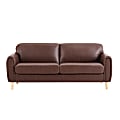 Lifestyle Solutions Serta Lachlan Faux Leather Sofa, 33-7/8"H x 78-1/3"W x 33-1/2"D, Brown/Natural