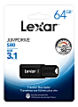 Lexar® JumpDrive® S80 USB 3.1 Flash Drive, 64GB, Black, LJDS80-64GBNBNU