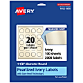 Avery® Pearlized Permanent Labels With Sure Feed®, 94506-PIP100, Round, 1-1/2" Diameter, Ivory, Pack Of 2,000 Labels 1 thumbnail image