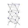 Honey-Can-Do 3-Tier Mesh-Top Drying Rack, 59 1/4"H x 17"W x 23 1/2"D, Silver/Blue