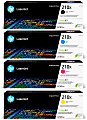 HP 210X High-Yield Black, Cyan, Magenta, Yellow Original LaserJet Toner Cartridges, W2100XQ1, Total Qty 4 1 thumbnail image
