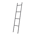 Honey Can Do Leaning Ladder Rack, 4 Rungs, 69-1/8”H x 15”W, Black 1 thumbnail image