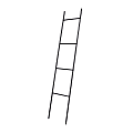Honey Can Do Leaning Ladder Rack, 4 Rungs, 69-1/8”H x 15”W, Black