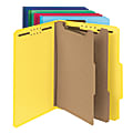 Smead® Pressboard Classification Folders, 2 Dividers, Letter Size, 100% Recycled, Assorted Colors (No Color Choice), Pack Of 5