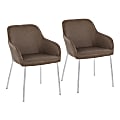 LumiSource Daniella Contemporary Dining Chairs, Espresso/Chrome, Set Of 2 Chairs