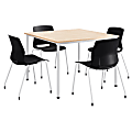 KFI Studios Dailey Square Dining Set, Natural/White/Black