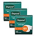 Depend® Incontinence Protection with Tabs, 35" to 49" Waist, 16/Pack, 3 Packs/Carton 1 thumbnail image