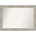 Amanti Art Non-Beveled Rectangle Framed Bathroom Wall Mirror, 29” x 41”, Crackled Metallic