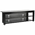 Sanus Media Console with Shelves - Contemporary Media Console - For up to 70" TVs - 3 x Shelf(ves) - 22.3" Height x 65" Width x 20.3" Depth - Glass, Steel - Black