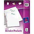 Avery® Binder Pockets For 3 Ring Binders, Clear, Pack Of 5 Binder Pockets