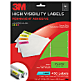 3M™ Permanent High-Visibility Laser Labels, 3600-I, Assorted Neon Colors, 1" x 2 5/8", Pack Of 450 1 thumbnail image