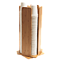 Baumgartens® Bamboo Revolving Cup/Lid Dispenser, 8" x 8" x 18", Natural