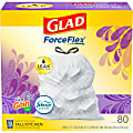 Glad ForceFlex Tall Kitchen Drawstring Trash Bags - Mediterranean Lavender with Febreze Freshness - 13 gal Capacity - 24.02" Width x 27.36" Length - 0.78 mil (20 Micron) Thickness - White - 240/Pallet - 80 Per Box - Kitchen, Garbage, Office