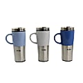 Mr. Coffee Travertine Travel Mug Set, 16 Oz, Assorted Colors