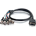 C2G 3ft Premium HD15 Female to RGBHV (5-BNC) Male Video Cable