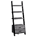 Monarch Specialties 4-Shelf Ladder Bookcase, Black/Gray