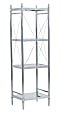 Linon Pelia 4-Tier Metal/Glass Shelf, 52-1/4"H x 16-1/8"W x 14-1/8"D, Chrome