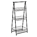 Honey Can Do Folding A-Frame Entryway Shelf, 3 Tiers, 35-13/16"H x 17-5/16"W x 11-13/16"D, Black