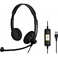Sennheiser SC 60 USB ML Headset - Stereo - USB - Wired - 60 Hz - 16 kHz - Over-the-head - Binaural - Supra-aural - 6.89 ft Cable - Noise Cancelling Microphone - Black, Orange