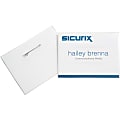 SICURIX Pin-Style Name Badge Kit - Vinyl, Plastic - 100 / Box - Clear