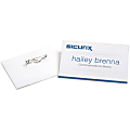 SICURIX Pin-Style Name Badge Kit - Support 3.50" x 2.25" Media - Horizontal - Vinyl, Plastic - 100 / Box - Clear