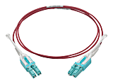 Tripp Lite 1M 10 Gb Duplex Multimode 50/125 OM4 LSZH Fiber Patch Cable (LC/LC), Push/Pull Tabs, Magenta, 1 m (3 ft.) - Patch cable - LC multi-mode (M) to LC multi-mode (M) - 1 m