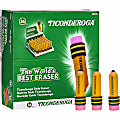 Ticonderoga Pencil-Shaped Erasers - Yellow - Pencil - 36 / Box - Latex-free, Smudge-free, Non-toxic