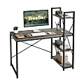 Bestier Modern 48"W Office Computer Desk With Storage Shelf & Headset Hook, Dark Retro Gray Oak 1 thumbnail image