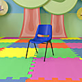 Flash Furniture Kids' HERCULES 440-lb Capacity Ergonomic Shell Stack Chair, 12" Seat Height, Navy/Black