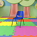 Flash Furniture Kids' HERCULES 440-lb Capacity Ergonomic Shell Stack Chair, 12" Seat Height, Navy/Black 1 thumbnail image