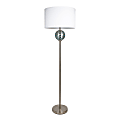LumiSource Scepter Contemporary Floor Lamp, 60-3/4”H, Off-White Shade/Brushed Nickel Base