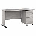 Bush® Business Furniture Studio A 60"W Computer Desk With 3-Drawer Mobile File Cabinet, Platinum Gray, Standard Delivery 1 thumbnail image