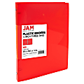 JAM PAPER 3 Ring Plastic Binder, 0.5 inch, Red, Sold Individually 1 thumbnail image