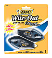 BIC Wite-Out EZ CORRECT Grip Correction Tape - 33.50 ft Length - 1 Line(s) - White Tape - Rubber Grip - 2 / Pack - White