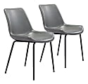 Zuo Modern Byron Dining Chairs, Gray/Black, Set Of 2 Chairs