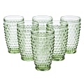 Martha Stewart Hobnail Handmade Glass Tumbler Set, 14.3 Oz, Green, Set Of 6 Pieces