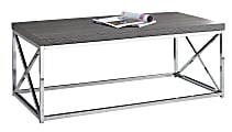 Monarch Specialties Nathan Coffee Table, 17"H x 44"W x 22"D, Dark Gray