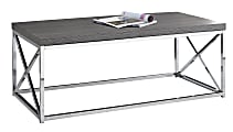 Monarch Specialties Nathan Coffee Table, 17"H x 44"W x 22"D, Dark Gray 1 thumbnail image