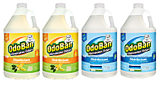 OdoBan Odor Eliminator Disinfectant Concentrate, 128 Oz, Case Of 2 Citrus Scent Jugs And 2 Fresh Linen Scent Jugs