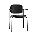 HON® Scatter SofThread™ Fixed Arm Stacking Guest Chair, Black 1 thumbnail image