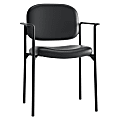 HON® Scatter SofThread™ Fixed Arm Stacking Guest Chair, Black