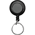 Advantus Clip-on Ring Retractable ID Reel - 12 / Box - Black - Sturdy