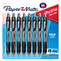 Paper Mate® Profile Retractable Ballpoint Pens, Bold Point, 1.4 mm, Clear Barrel, Black Ink, Pack Of 8 Pens 1 thumbnail image