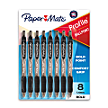 Paper Mate® Profile Retractable Ballpoint Pens, Bold Point, 1.4 mm, Clear Barrel, Black Ink, Pack Of 8 Pens