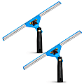 Gritt Commercial Swivel Window Squeegees With Quick Release, 14", Blue/Silver/Black, Pack Of 2 Squeegees 1 thumbnail image