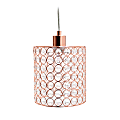 Elegant Designs 1-Light Ellipse Cylinder Pendant Lamp, 6-3/4"W, Crystal/Rose Gold