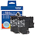 Brother LC504XL2PK Black High Yield Ink Cartridges, Two-pack 1 thumbnail image