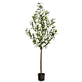 Nearly Natural Olive Tree 72”H Artificial Plant With Planter, 72”H x 28”W x 10”D, Green/Black 1 thumbnail image