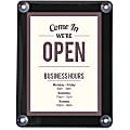 deflecto Double-sided Window Display Sign - 1 Each - Come in, we're open Print/Message - 8.5" Width x 11" Height - Rectangular Shape - UV Resistant, Heat Resistant, Double-sided - Clear